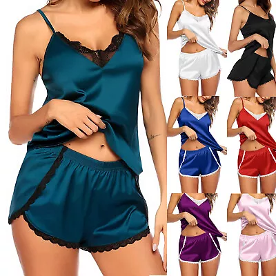 Pajamas Babydoll Sexy-Lingerie Sleepwear Up Lace Set Silk Nightwear Satin Women  • $23.47