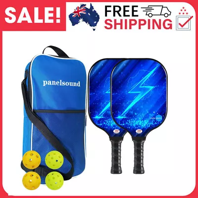 Pickleball Paddle Non-Slip Pickleball Dual Bat With 4 Balls Bag Set For Beginner • $72.19