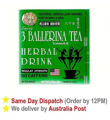 3 Ballerina Tea REGULAR STRENGTH 30 Tea Bags Slim Tea Diet Tea Drink • $17.95