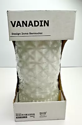 Ikea Vanadin White Milk Glass Table Desk Lamp Geometric Modern Light 9.25” • £52.30