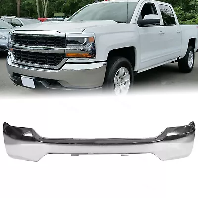 Front Bumper Face Bar Fits Silverado 1500 W/o Sensor Fog Light Hole 16-19 Chrome • $249.99