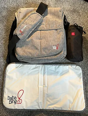BabaBing Day Tripper Changing Bag Grey With Insulated Bottle HolderChanging Mat • £22.99