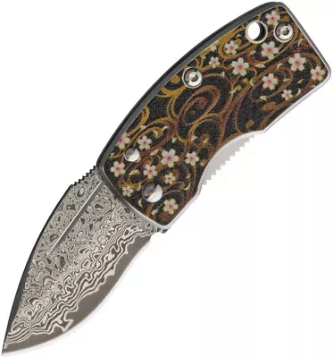 G.Sakai Money Clip Framelock Floral Design Folding Damascus Pocket Knife 11609 • $78.95