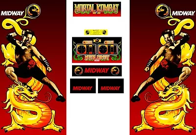 MK1 Mortal Kombat Arcade Side Art Full Set 8pc Artwork Textured CPO Satin Finish • $239