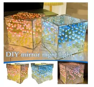 DIY Tulip Mirror LED Night LightHandmade DIY Magic Cube Mirror Night Light Gift • £9.73