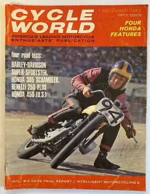 1965 Cycle World Magazine Harley Super Sportster 305 Scrambler 450 Honda Benelli • $10