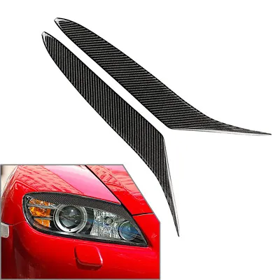 For Mazda RX-8 RX8 04-08 Carbon Fiber Headlight Eyebrows Eyelids Cover Trim • $17.94