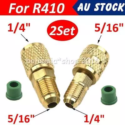 2Sets R410a R32 5/16 SAE To 1/4  SAE For Gauge & Vacuum Pump Adaptor AU STOCK E • $11.99