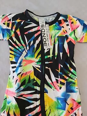 Bonds Baby Confetti Palm Black Zippy Wondersuit Size 2 BNWT • $35