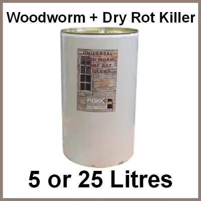 £87.99 • Buy WOODWORM AND DRY ROT KILLER - 5 Or 25 Litres - 5 STAR TREATMENT