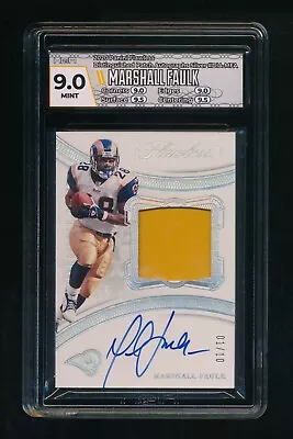 2020 Panini Flawless Distinguished Patch 1/10 Marshall Faulk HGA 9 MINT Auto 10 • $124.95