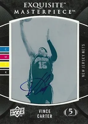 2007-08 Vince Carter UD Exquisite AUTOGRAPH CYAN PRINTING PLATE MASTERPIECE #1/1 • $600