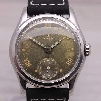 Vintage C.1944 Omega 32.5mm Mens Steel Manual Watch Cal.26.5 ORIGINAL Dial • $749.99