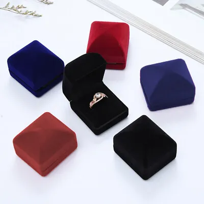 Velvet Ring Box Jewelry Gifts Case Storage For Proposal Engagement Wedding Boxes • £3.99