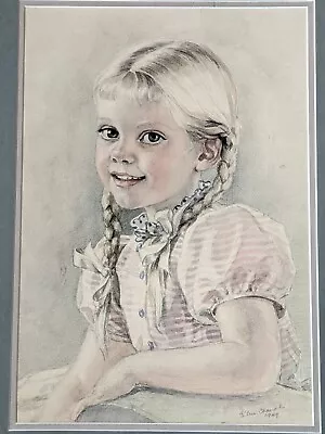 Vintage 1949 Original Watercolour Painting By Eileen Chandler 1904-1993 Portrait • £149.99