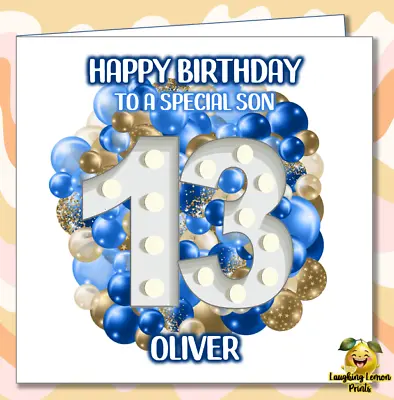 Personalised 13th Birthday Card Son Grandson Nephew Brother Cousin Friend /BF • £2.99