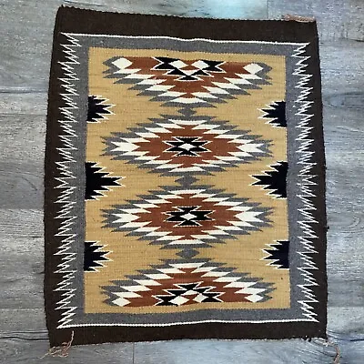 Antique Native American Navajo Hand Made Woven Rug Blanket  22” X 28” • $214.95