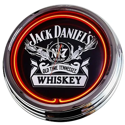 N-0202 Wall Clock  Jack-Daniels  Decorative Neon Clock Dining Room Kitchen Living Room Office Clock • £111.13