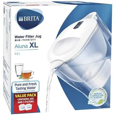 BRITA XL 3.5L Water Filter Aluna Jug + 2 Brita Maxtra+ Filter Cartridges • $49.99