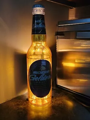 Lighted Michelob Golden Draft Beer Bottle Sign Bar Light 1992 • $51.95
