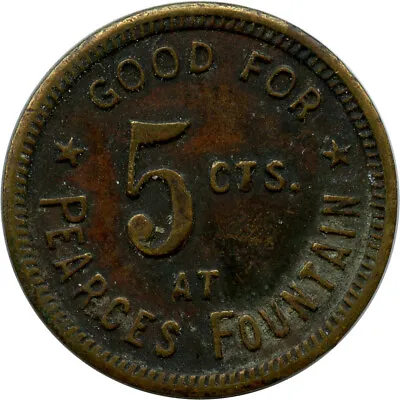 $49.99 • Buy Richmond, Virginia VA Pearces Fountain Drug Store 5¢ 1909-1915 Trade Token