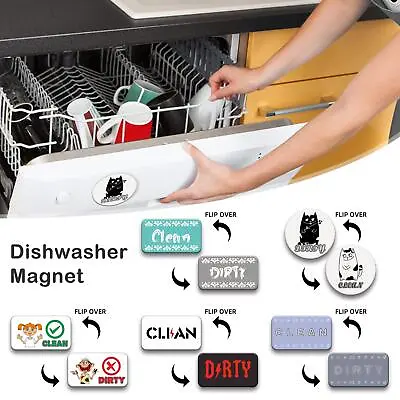 $4.50 • Buy Fridge Dishwasher Magnet Clean Dirty Sign Double Sided Magnet Rubber Sticker.