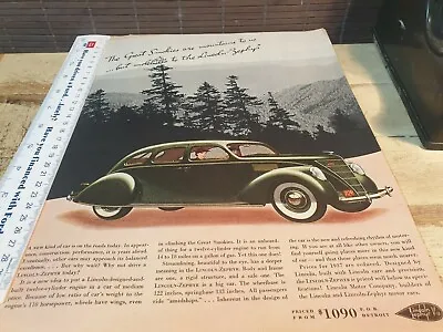 1937 LINCOLN ZEPHYR  USA  Original  Sales Advert  • $14.95