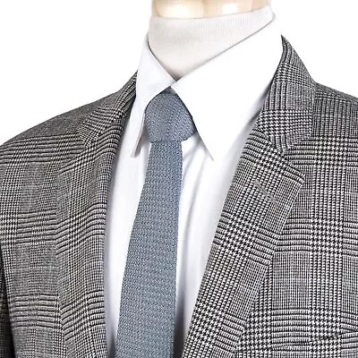 J CREW Sport Coat Mens 42R Ludlow Gray Sky Glen Plaid Moon Wool Blend Blazer • $149.99