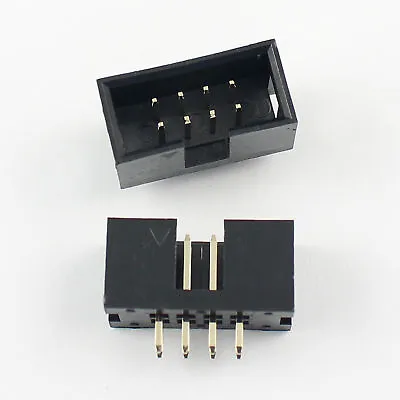 20Pcs 2.54mm Pitch 2x4 Pin 8 Pin Straight Male Shrouded Box Header IDC Connector • $3.98