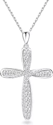 925 Sterling Silver Cross Necklace For Women Mothers Day Gifts Silver Cross Neck • $125.06