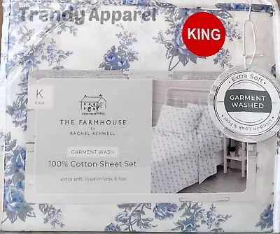 Shabby Chic Farmhouse By Rachel Ashwell  British Rose  Floral KING Sheet Set • $76