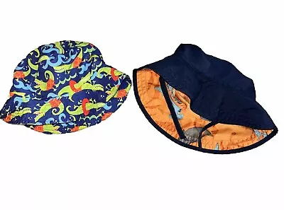 Lot 2 Infant Toddler Sun Hats Caps Gymboree Blue Aquatic Beach • $9.95