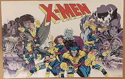 Vintage X-men Poster Black & Gold Uniforms In Used But Good Condition! Jim Lee! • $12.42