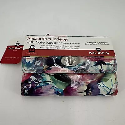 WALLET Mundi INDEXER Women Card Slots Ladies Clutch RFID Tulip Print • $22.95