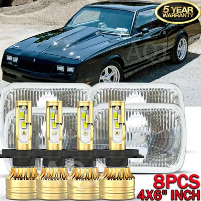 8PCS 4x6  LED Sealed Headlights For Chevrolet Monte Carlo SS 1980-1988 El Camino • $143.99