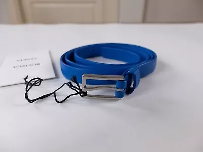 BOTTEGA VENETA Cobalt Blue Thin French Leather Belt 85 34 Fits 32 Inch Waist • $199