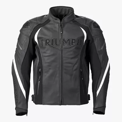 Triumph Motorcycles Racing Motor Bike Race Black Faux Leather Jacket • $80