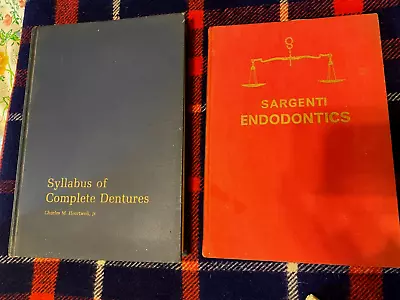 2 Vintage Dental Medical Books Sargenti Endontics Syllabus Complete Dentures 1st • $24