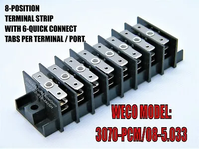 Weco 8-position 3-tier Stacked Terminal Strip With 6 Quick-connects Per Port 😲 • $4.55