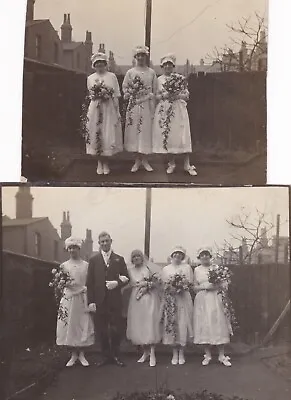 Two Beautiful Vintage C1920s/30s Wedding Photographs Bride & Groom Fashion • £3.50