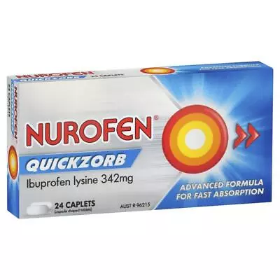 $16.95 • Buy Nurofen Ibuprofen Quickzorb Fast Effective Pain Relief 342mg 24 Caplets