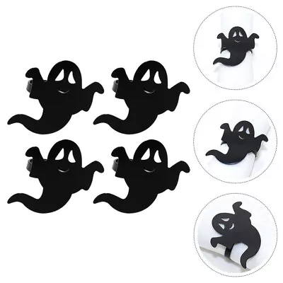 4 Pcs Alloy Ghost Napkin Rings Charm Dining Room Decor For Table • £8.85