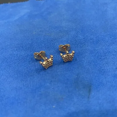 $40 • Buy Pandora Rose Gold Crown Earrings