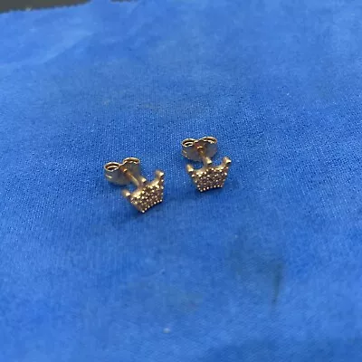 $40 • Buy Pandora Rose Gold Crown Earrings