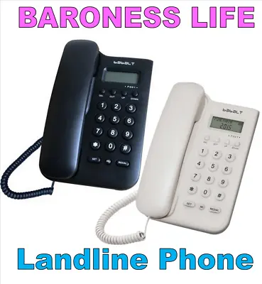 Corded TelephoneBlack Or White Caller ID TelephoneBasic Desk/Wall Mountable An • £25.99