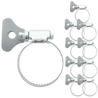 10x ZINC PLATED HOSE CLIPS Adjustable 20mm-40mm Air Water Tight Pipe Clamps • £6.48