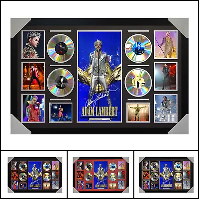 $240 • Buy Adam Lambert 4CD Signed Framed Memorabilia LTD V4 - Large - Multiple Variations