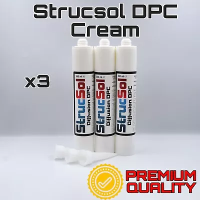 Strucsol 3 X Damp Proof Course Cream DPC Wall Injection Rising Damp • £25