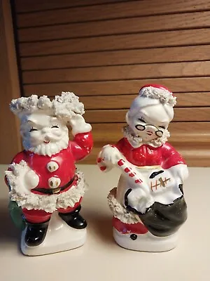 $12.99 • Buy Vintage Spaghetti Santa Mr & Mrs Claus Salt & Pepper Shakers Japan