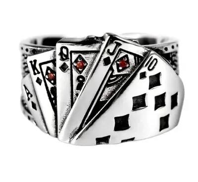 Royal Poker Flush Rings -Hiphop Rock Open Ring Magician Ring Fashion Accessories • $19.99